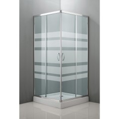 RECINTO DE DUCHE DE CANTO CROMADO 80X80 CM