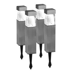 CONJUNTO DE ESTACAS SOLARES 4 PCS METAL/VIDRO RE