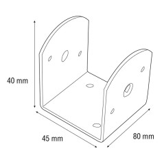 FEIXE DE APOIO INCLL "U" . 45x80xh40.15U.