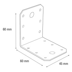 ÂNGULO DE SUPORTE PERFOR. 60x60 mm. 50U