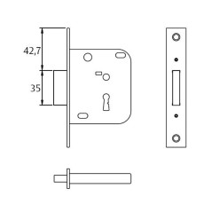 FECHADURA DE ENCAIXE Nº2003 55X30 TESA