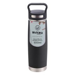 GARRAFA TÉRMICA DE 500 ML.INOX.B.ANCHA. PRETO