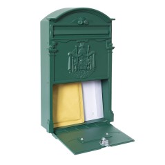 CAIXA DE CORREIO EM ALUMÍNIO RESID. 26x9xh42 CM. VERDE