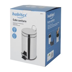 CAIXOTE DO LIXO EM AÇO INOXIDÁVEL A PEDAL. 20 LITROS HABITEX