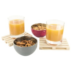 BASES PARA COPOS DE PALETES DE MADEIRA, 4 PCS