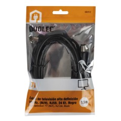 ANTENA DIGITAL DE CABO COAXIAL 1,5 M PRETO