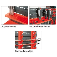 2 PAINÉIS DE PAREDE COM PROPORÇÃO DE PORTA-FERRAMENTAS