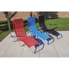 SUN LOUNGER RECLIN.BLUE AÇO/TEXTILENO