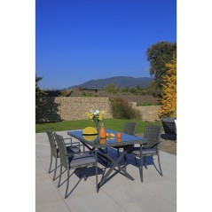 MESA DE AÇO/RATTAN 160 X 90 CM