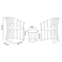 SET RAFF SET TOSCANO. 2 POLTRONAS + MESA