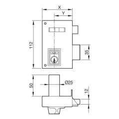 FECHADURA 56A-70 Hº QUARTILHO. YALE DIREITO