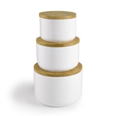 0,3L FRASCO DE CERÂMICA 0,3L TAMPA DE BAMBU