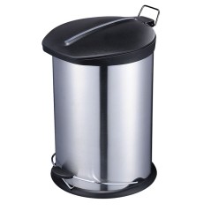 CAIXOTE DO LIXO A PEDAL ACETINADO DE AÇO INOXIDÁVEL / PP 5 L. HABITEX